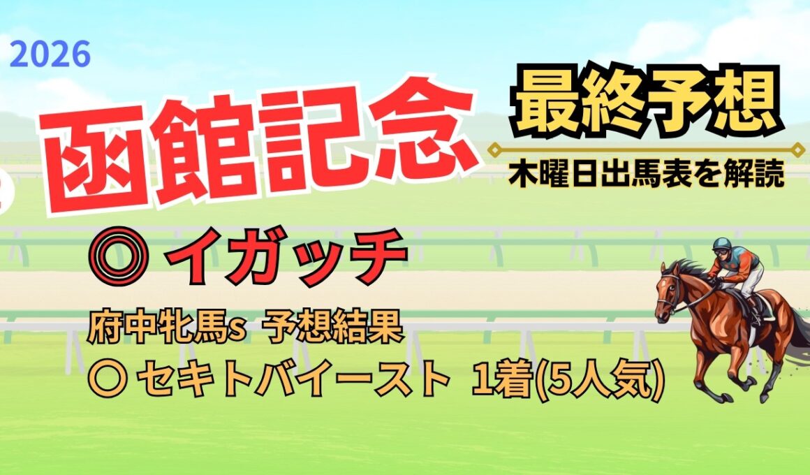 ◎ イガッチ 「函館記念 2026 最終予想」 #函館記念