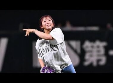 【ソフトバンク】オークス制覇の今村聖奈騎手、始球式でまさかの“死球”「選手の大事な体に…」