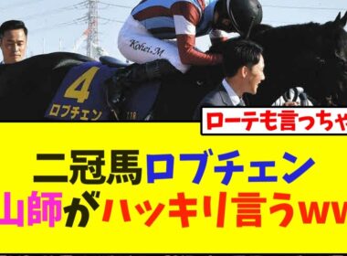 二冠馬ロブチェン、杉山調教師がハッキリ言うwww【競馬】