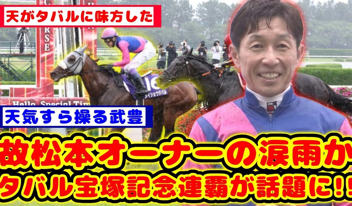 【宝塚記念】メイショウタバル、レース直前の大雨を味方に付けて宝塚記念連覇達成が話題に！！【競馬反応集】