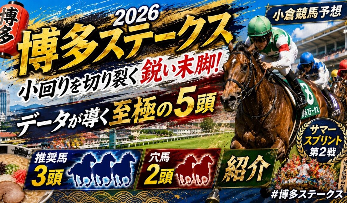 【博多ステークス2026】小回りを切り裂く鋭い末脚！データが導く至極の5頭【小倉競馬予想】 #博多ステークス
