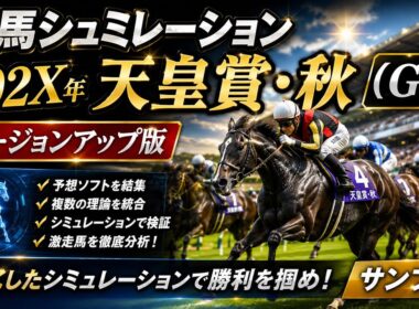 【競馬シミュレーション】202X年天皇賞・秋（GⅠ）バージョンアップ版公開！予想ソフトを統合したサンプルを初公開！