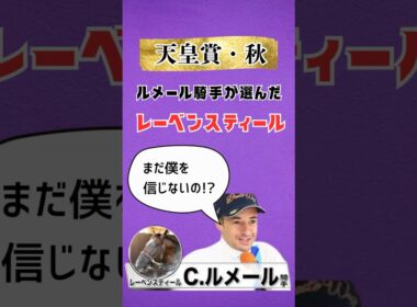 【天皇賞・秋】レーベンスティール ルメールに選ばれし馬 まさか逆らおうとしてないよね？ #競馬 #競馬予想 #天皇賞 #馬券 #レーベンスティール #ルメール