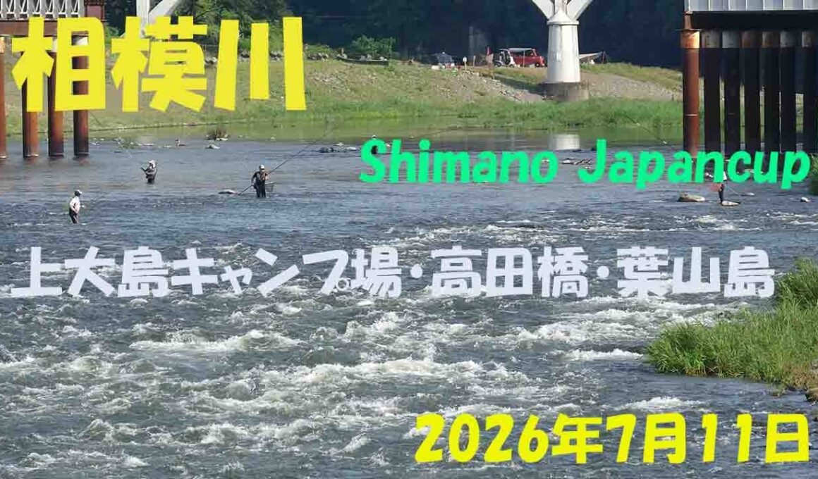 相模川・シマノジャパンカップ　#アユ釣り #相模川第一漁協 #上大島キャンプ場 #shimano #鮎 #友釣り #高田橋 #葉山島 2026年7月11日