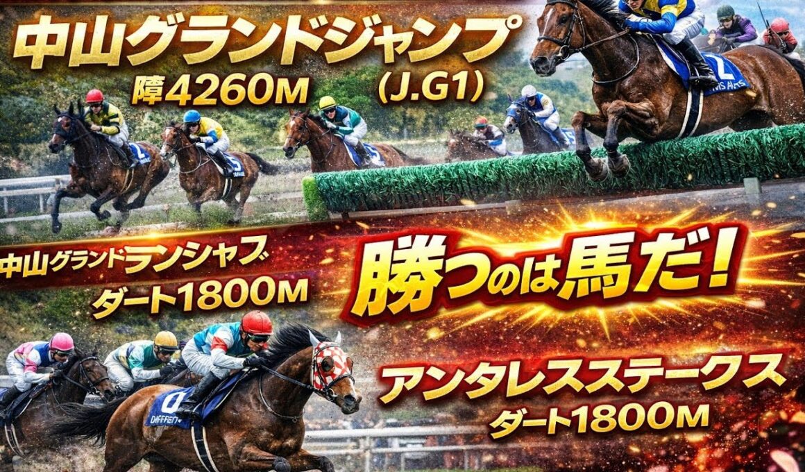 【 土曜日の競馬予想、出資馬企画、一口クラブ注目馬 】中山グランドジャンプ、アンタレスステークス2026予想！勝ち馬はこの馬だ！