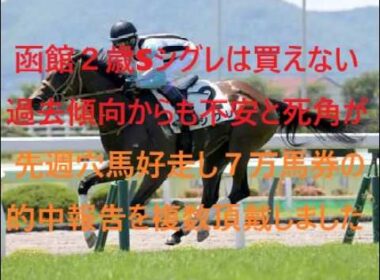 函館２歳ステークス１番人気シグレは買えない　前走もったまま圧勝のスター候補の光と陰