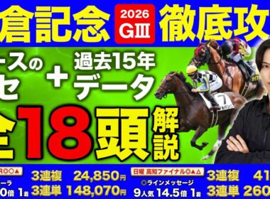 【2026小倉記念・18頭全頭＆データ解説】先週土曜日◎〇▲完全決着で3連単148070円的中🎯と絶好調のkotaがハンデ戦×フルゲートの魔界である小倉記念をあらゆる面から完全攻略！