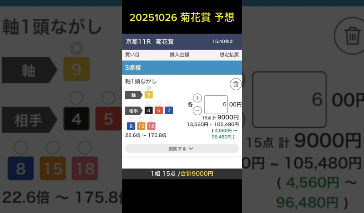 20251026 #菊花賞 #予想 #中央競馬 #中央競馬予想 #g1 #京都競馬場