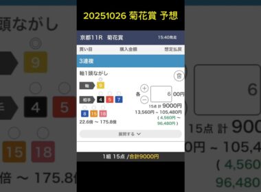 20251026 #菊花賞 #予想 #中央競馬 #中央競馬予想 #g1 #京都競馬場