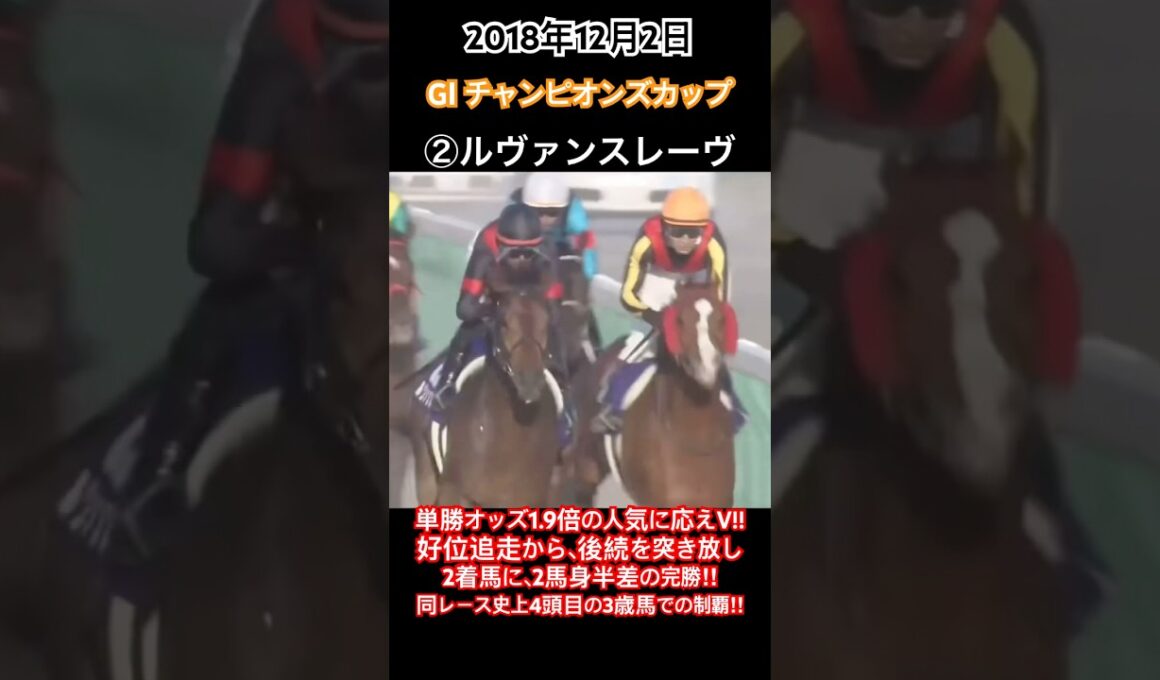 チャンピオンズカップ2018 ルヴァンスレーヴが単勝オッズ1.9倍の人気に応えてV!!同レース史上4頭目の3歳馬での制覇‼︎#競馬#ルヴァンスレーヴ#デムーロ#チャンピオンズカップ#shorts