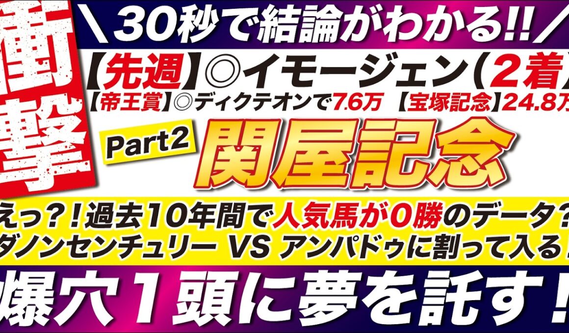 🎯30秒でわかる!!→【関屋記念2026予想】えっ？！過去10年間で人気馬が０勝のデータ？ダノンセンチュリー VS アンパドゥに割って入る！まさかの爆穴で勝負だ！