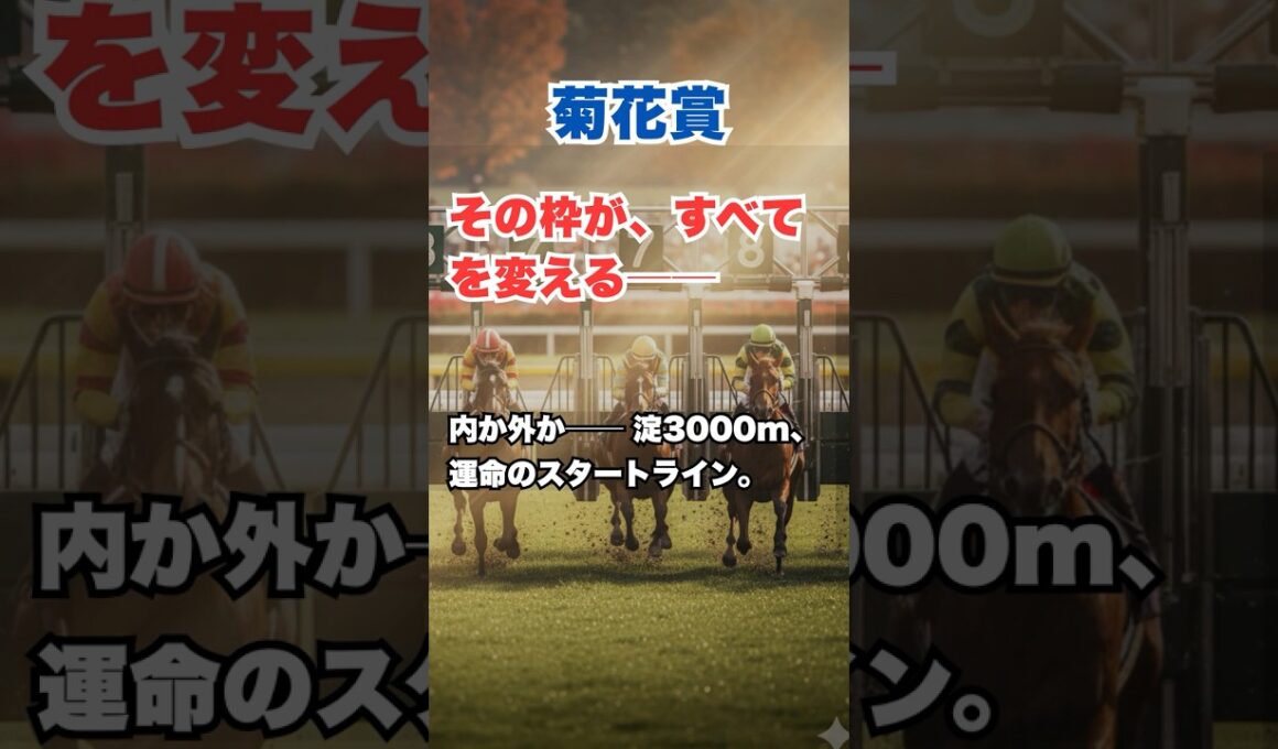 【菊花賞】枠順がすべてを変える──内か外か、“淀3000m”で勝つための位置取り論 #菊花賞 #競馬予想 #枠順 #京都競馬場 #菊花賞 #競馬分析 #長距離戦 #競馬考察