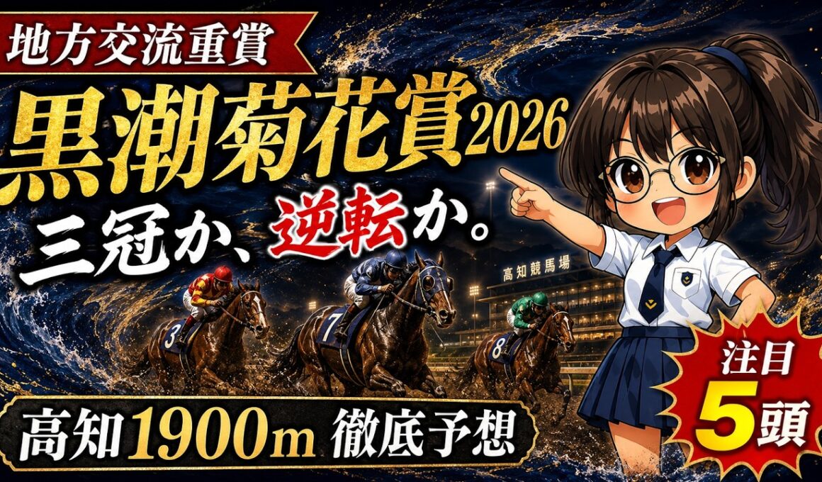 【黒潮菊花賞2026予想】二冠馬に迫る先行力！1900mで浮上する実績馬と遠征馬【高知競馬予想】 #黒潮菊花賞