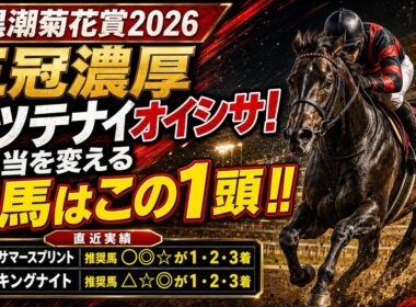 【黒潮菊花賞2026】三冠濃厚カツテナイオイシサ!配当を変える穴馬はこの1頭!!
