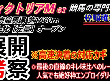 【ヴィクトリアマイル2026】展開考察付き最終動画 人気でもエンブロイダリー中心 高速決着対応な馬