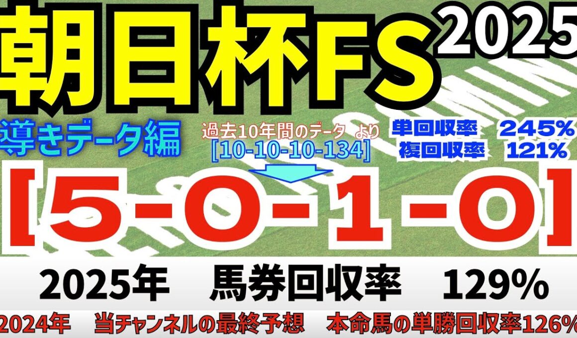 【朝日杯フューチュリティステークス2025】　導きデータ編　過去10年間のデータから導かれた馬とは/今年の馬券回収率は129％　と絶好調/昨年の単勝回収率126%【データ傾向】【競馬予想】