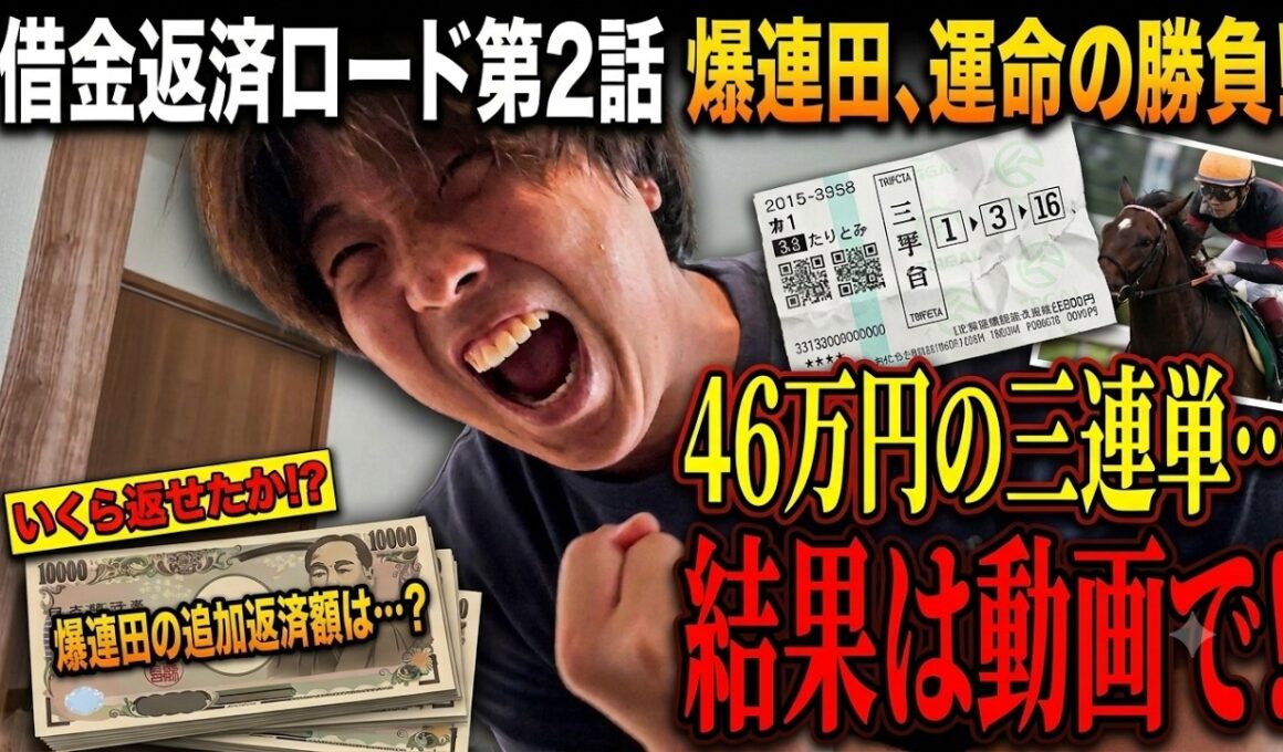 【衝撃】借金残174万の男が、46万の三連単勝負に出た結果…！