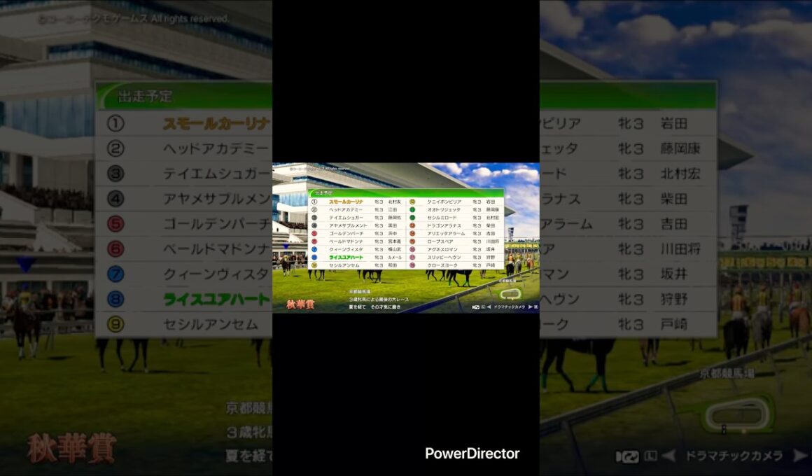 【ウイニングポスト10  2024】愛馬ライスユアハートの第5戦目、なぁライス、、、2冠目を取りに行こうか、秋華賞！#youtubeshorts