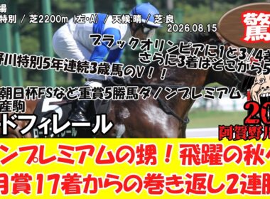 【競馬】 驚き！ダノンプレミアムの甥！飛躍の秋へ！皐月賞17着からの巻き返し2連勝！ 阿賀野川特別 (2026.08.15・新潟6R) 2026 / ロードフィレール
