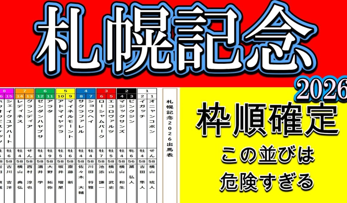 【札幌記念2026枠順確定】この並びは危険…隊列の攻防で評価が変わる16頭