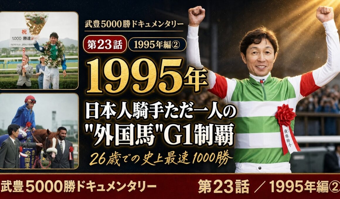 武豊5000勝ドキュメンタリー 第23話｜日本人騎手ただ一人の"外国馬"G1制覇、そして26歳での史上最速1000勝【1995年編②】