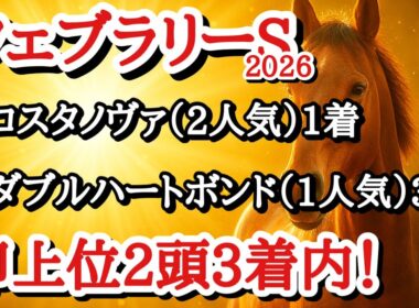 【フェブラリーステークス2026】最終予想！◎は前走負けて強しの内容で得意条件のここも崩れなさそうなあの馬信頼！