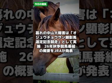 7月26日｜競馬速報｜暮れの中山大障害は「オジュウチョウサン顕彰馬選定記念競走」として実施　26年秋季競馬番組の概要をJRAが発表 #Shorts