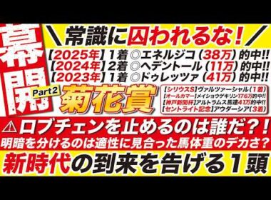 🎯常識に囚われるな！→【菊花賞2026予想】⚠ロブチェンを止めるのは誰だ？明暗を分けるのは適性に見合った馬体重？！新時代の到来を告げる１頭