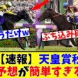 【天皇賞秋】【速報】レース展開・馬券予想が簡単すぎる!?www